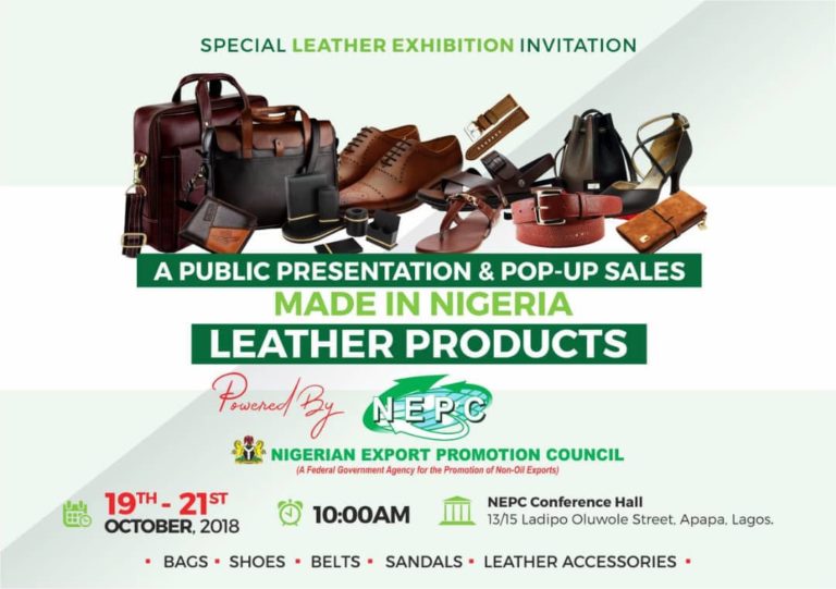 Get ready for the MadeinNigeria Leather Products Exhibition from