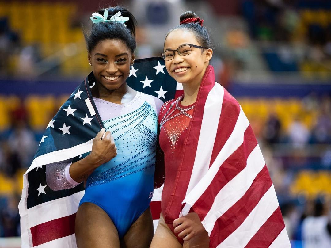 Simone Biles becomes the first woman to ever win 4 all-around world title i...