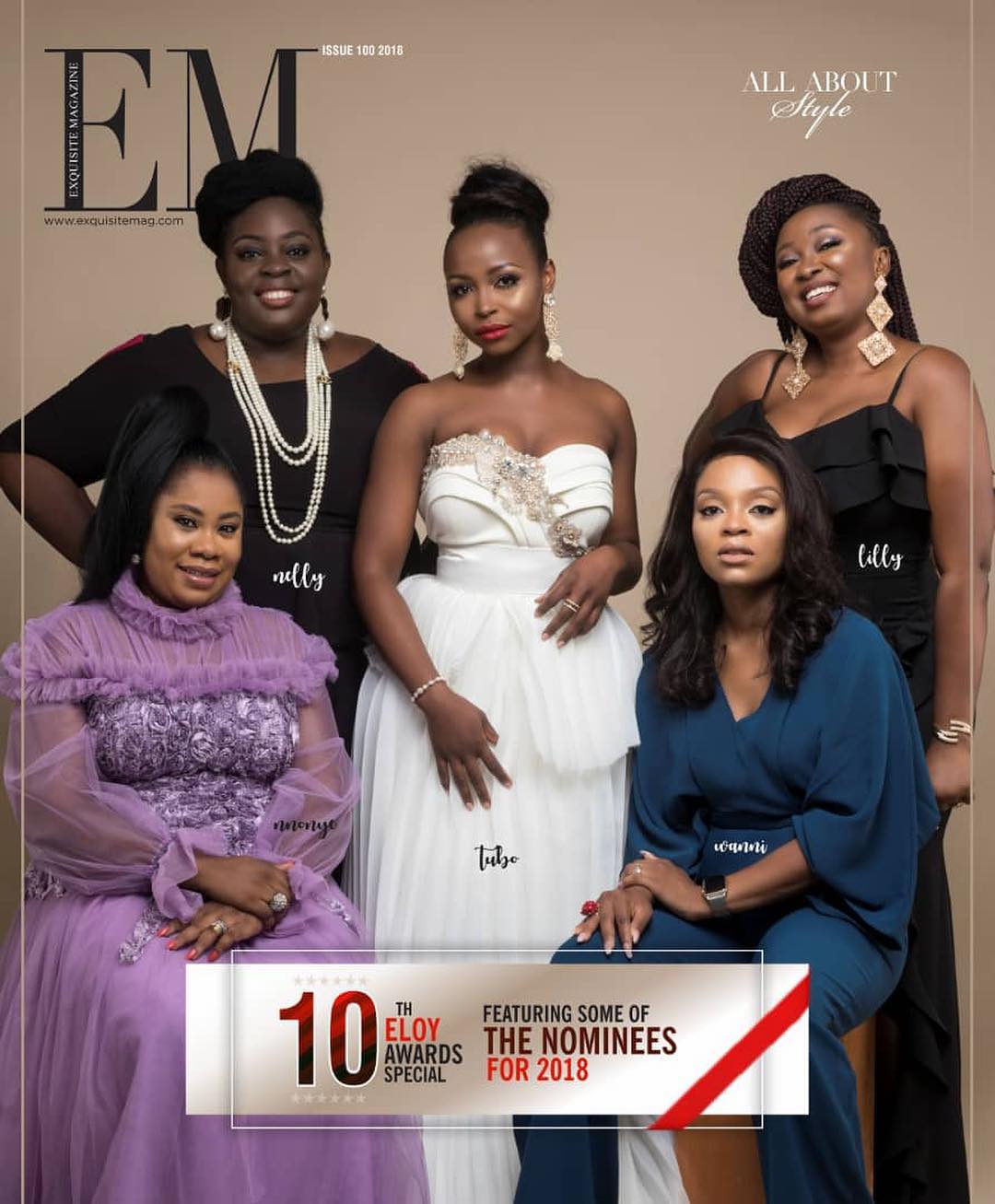 2018 ELOY Awards Nominees Wanni Wabara, Tubo, Nelly, Nonye & Lilly cover Exquisite Magazine’s Latest Issue