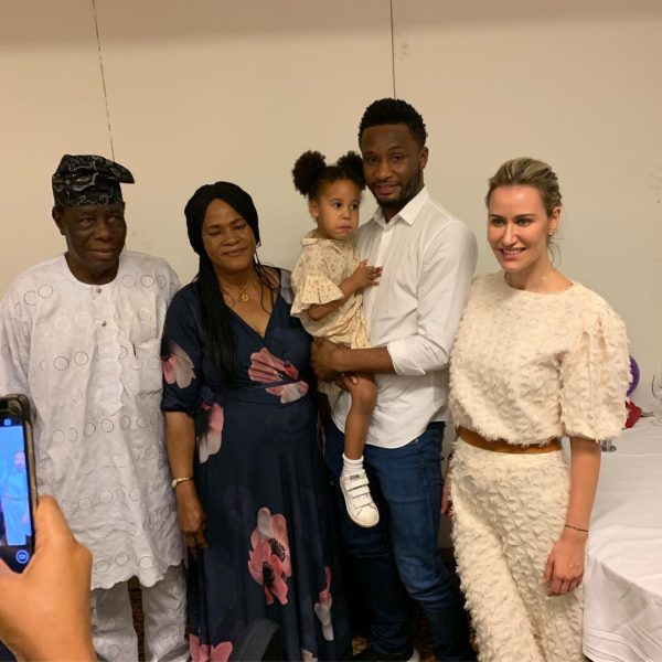 Mikel Obi's daughter is a Natural Drummer as she visits Grandpa & Grandma in Nigeria | BellaNaija