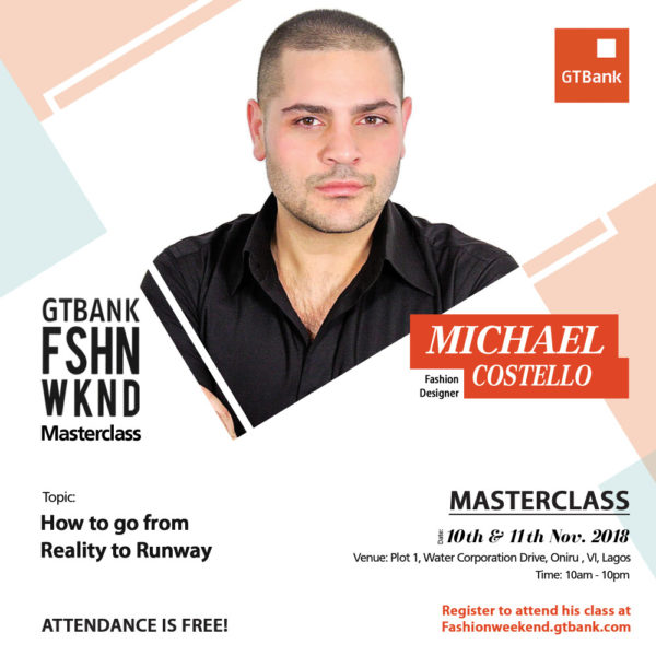 Michael Costello at GTBank Fashion Weekend