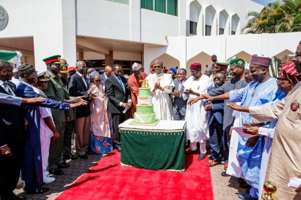 President Buhari's Aides surprise him on 76th Birthday | BellaNaija