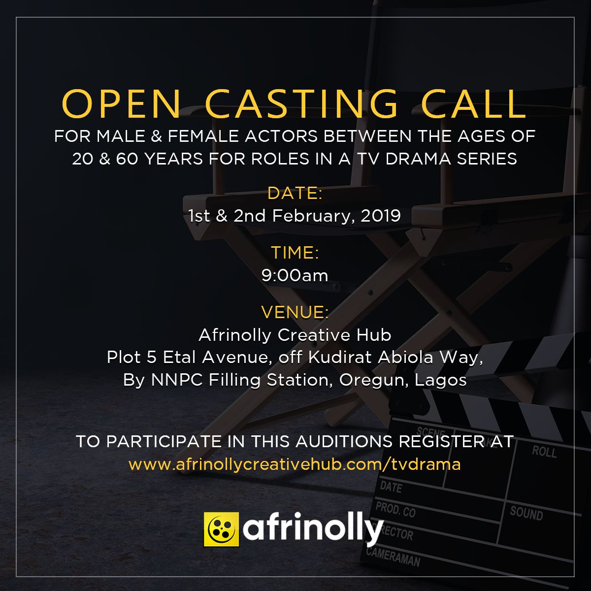 Afrinolly Casting Call for a TV Drama Series is Here! BellaNaija