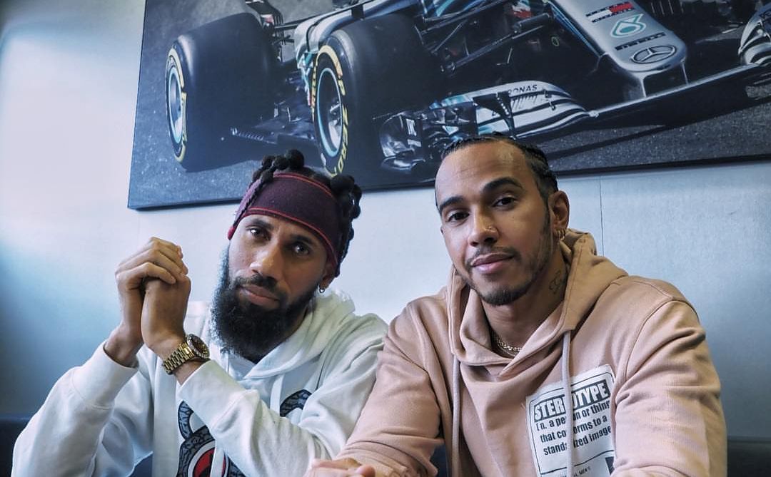 Phyno hangs out with Lewis Hamilton