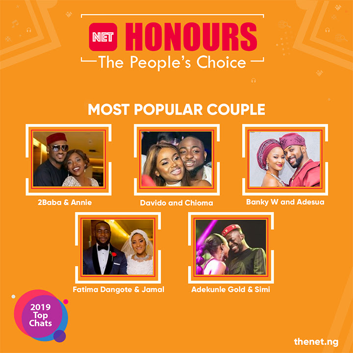 Image result wey dey for Davido & Chioma, Wizkid, Odunlade Adekola, Buhari win at NET Honours 2019 | See Full List