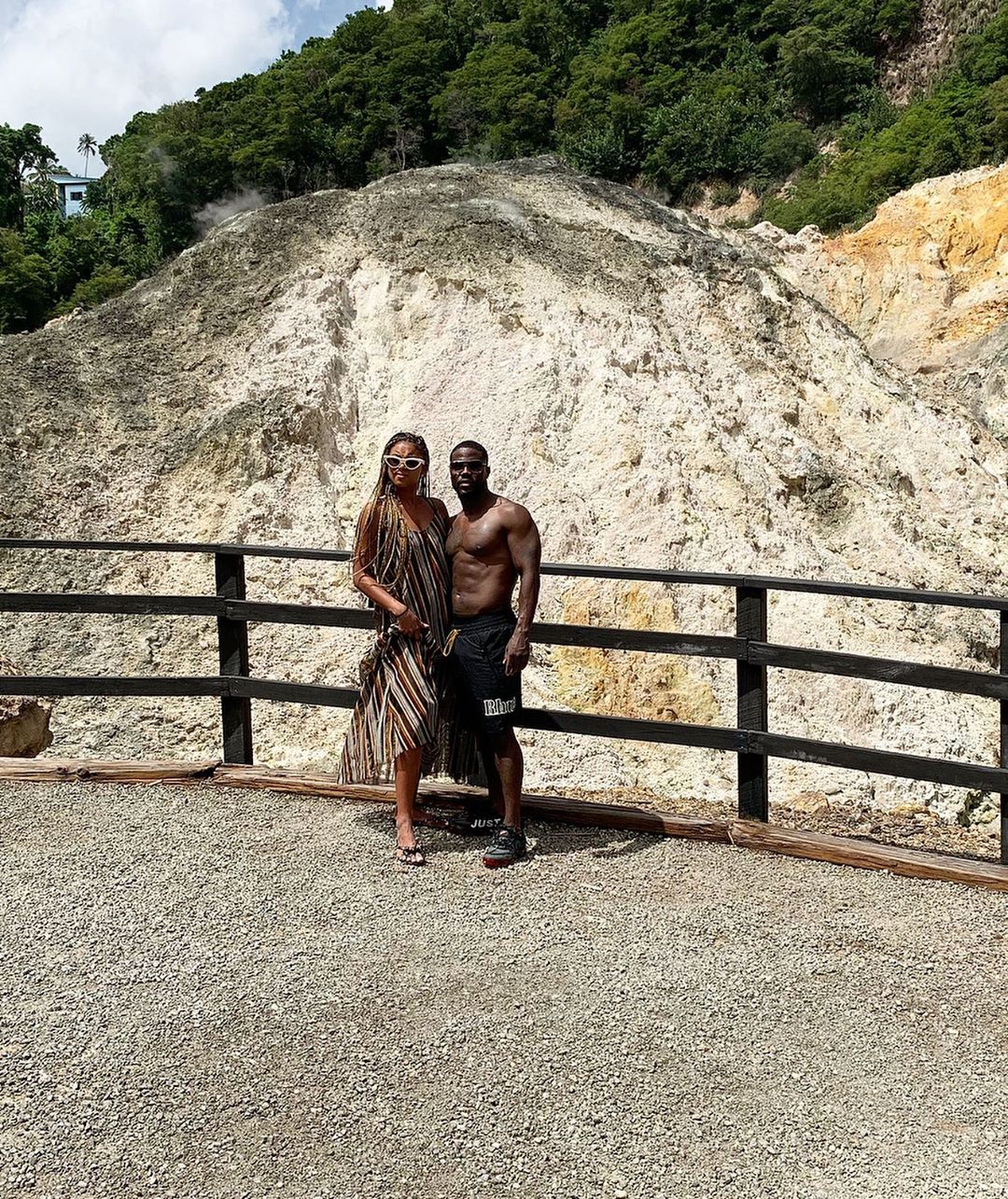 Kevin Hart and Eniko Hart in St Lucua