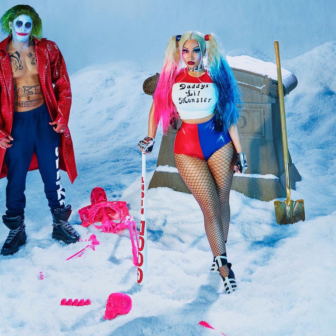 Nicki Minaj e Kenneth Petty se fantasiam de Arlequina e Coringa para o  Halloween