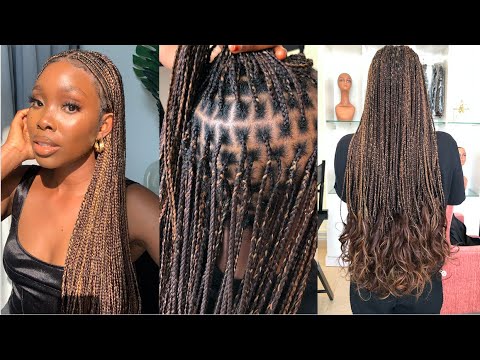 Dodos Uvieghara shares her Knotless Box Braids with Curly Tips Tutorial