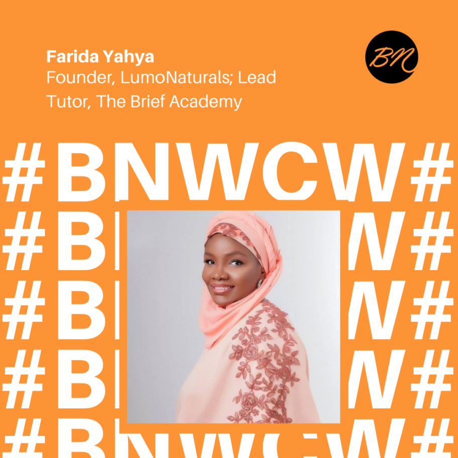 Entrepreneur & Startup Tutor Farida Yahya of LumoNaturals is Our # ...