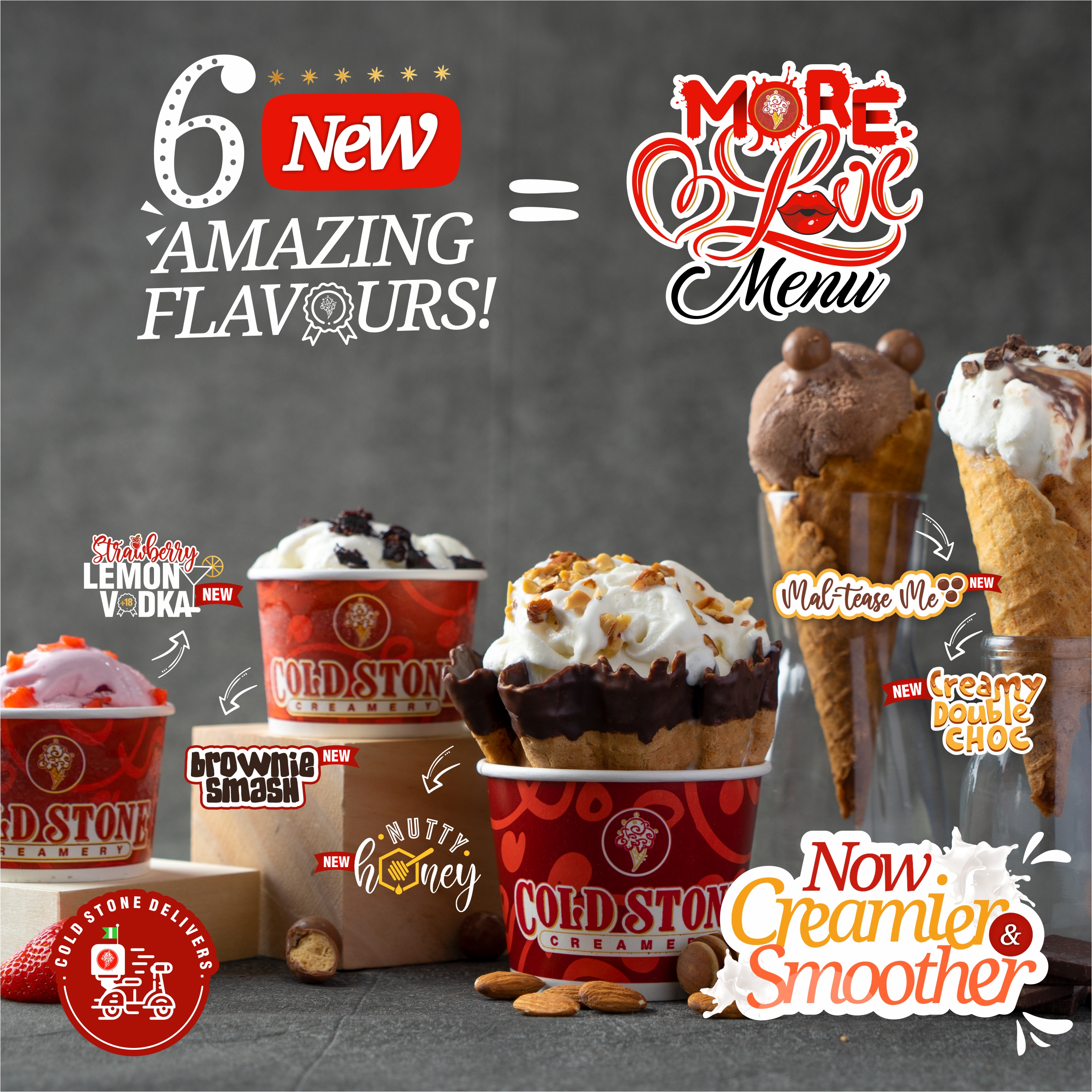 6 New Flavors! That's what Cold Stone Creamery is giving you with it's