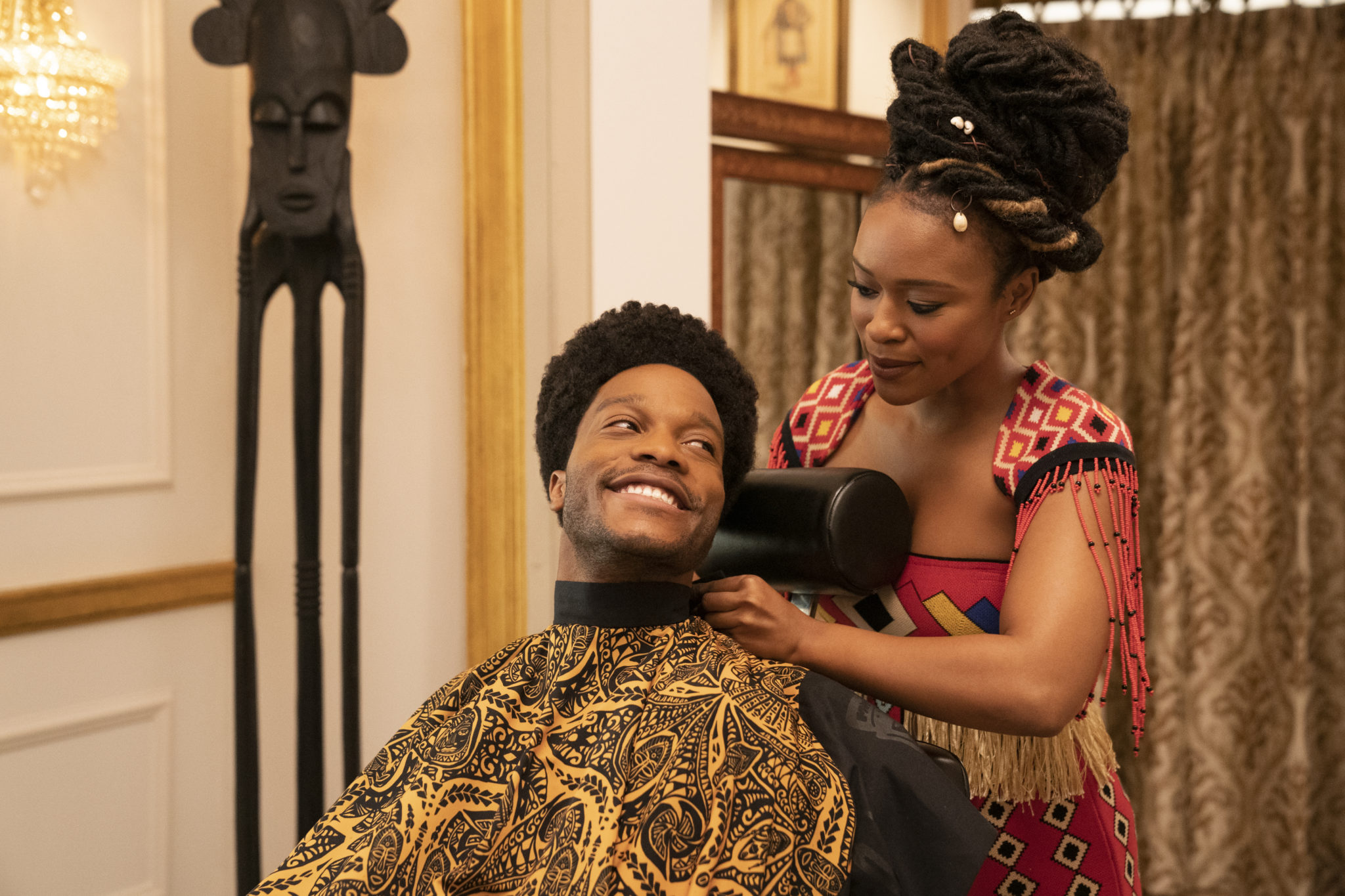 Jermaine Fowler and Nomzamo Mbatha star in Coming 2 America. 