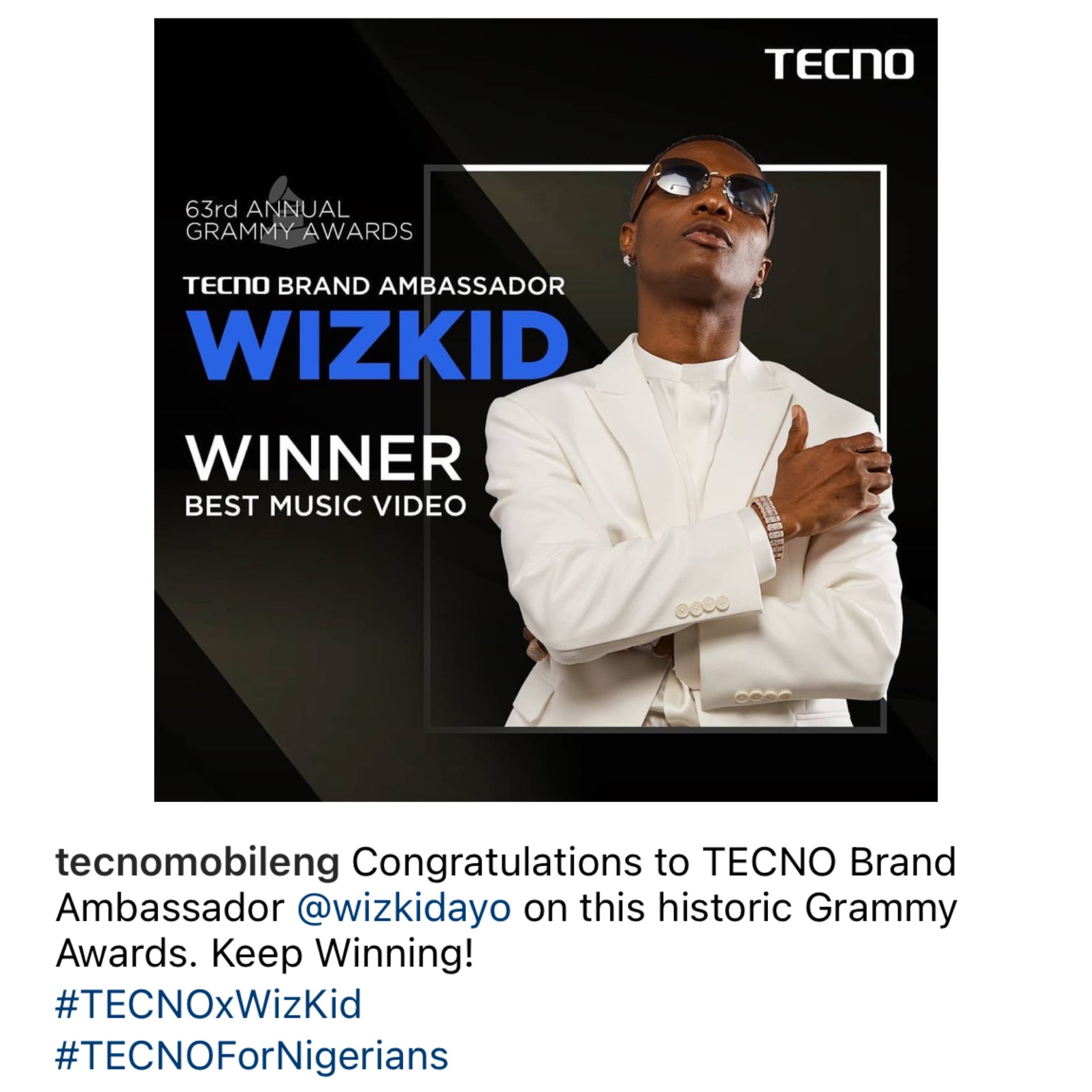 Congratulations To Wizkid As He Bags An Endorsement Deal With Tecno  Mobile(video - Celebrities - Nigeria