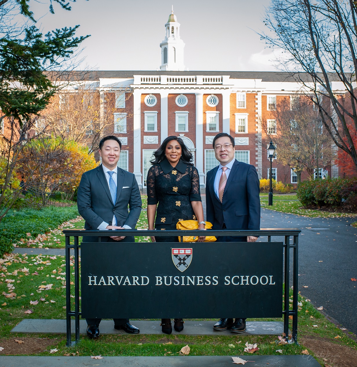 L-R: Andy Wu, Assistant Professor of Business Administration at Harvard Business School; Mo Abudu, CEO of EbonyLife Group; and Feng Zhu, Professor of Business Administration at Harvard Business School, at the official launch of a written case study on EbonyLife Media at the Harvard Business School, yesterday.