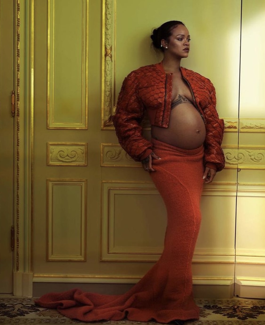 Pregnant Rihanna bares baby bump in new Louis Vuitton ad campaign