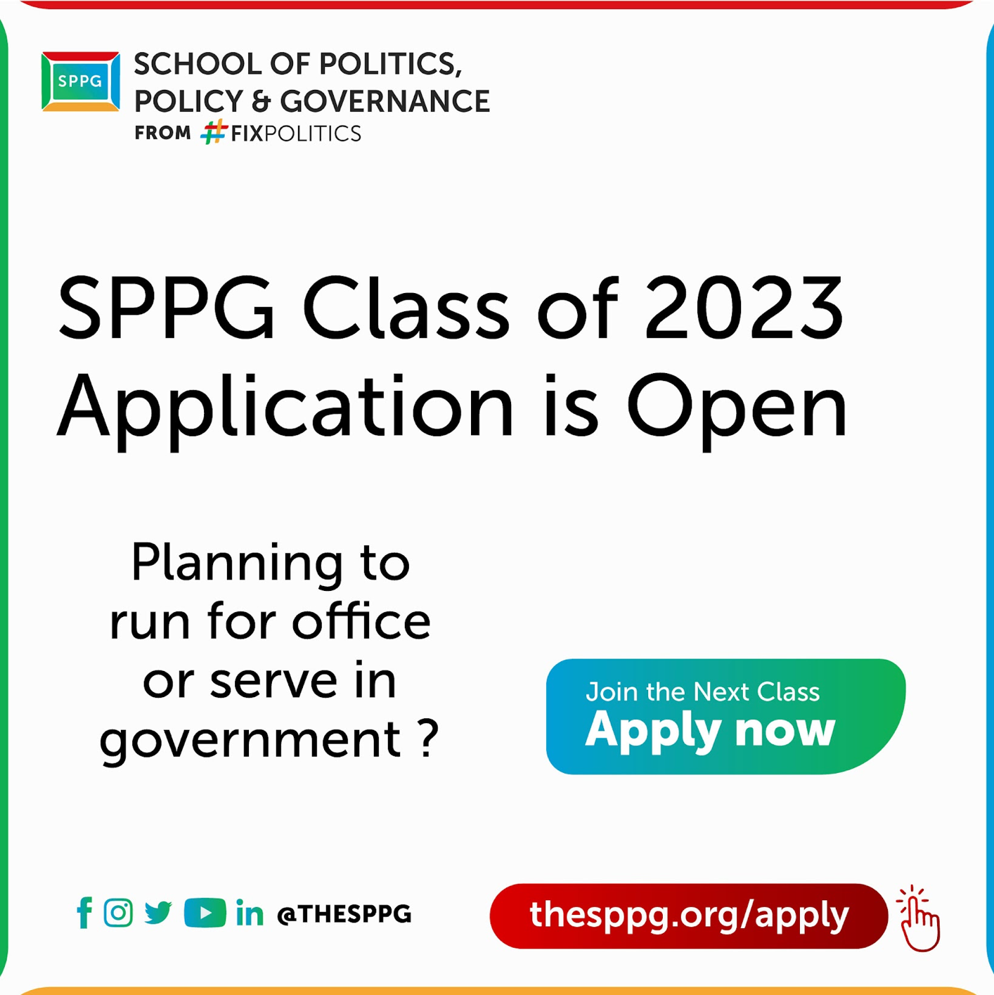 Apply Now to Join the School of Politics, Policy a... Image