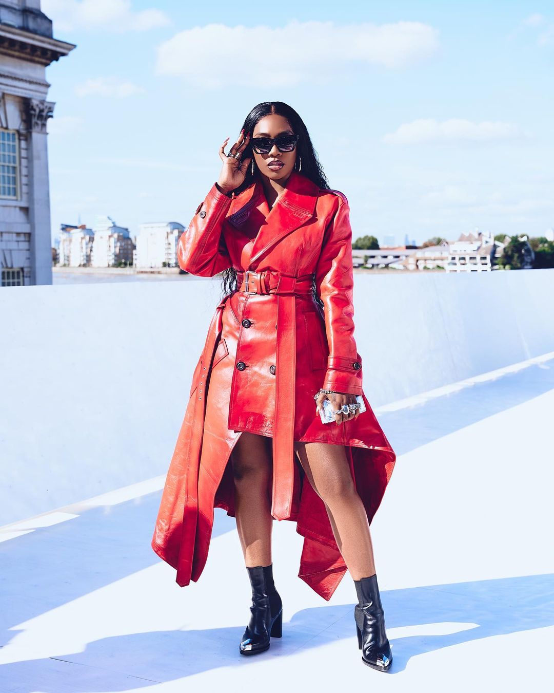 Tiwa Savage Looked Incredibly Chic in Red at the Alexander McQueen SS23 ...