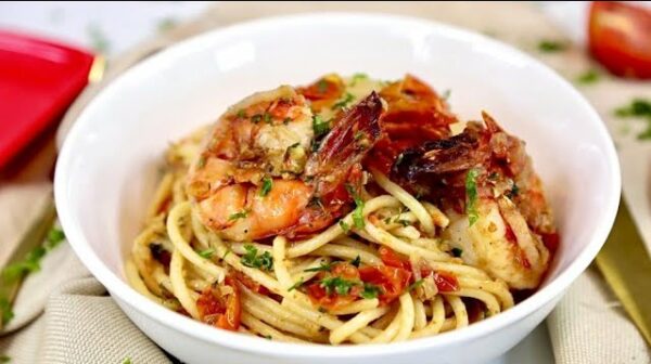 A Cherry Tomato Prawn Pasta Recipe by Ify's Kitchen | BellaNaija