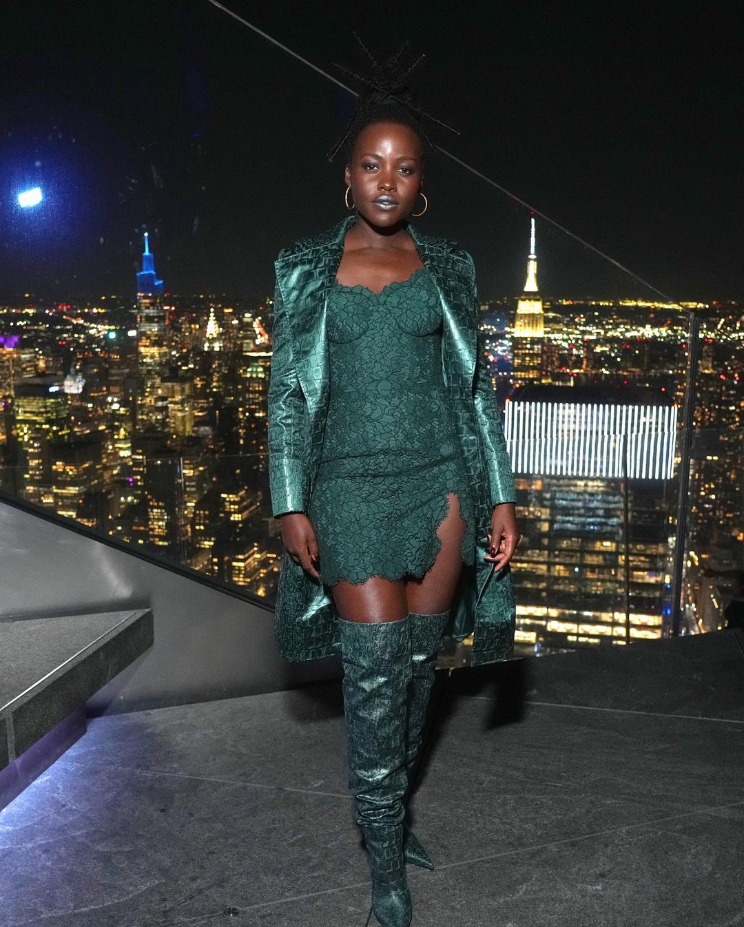 BN Style Spotlight: Lupita Nyong'o is Gorgeous in Green at the Black Panther:  Wakanda Forever Screening | BellaNaija