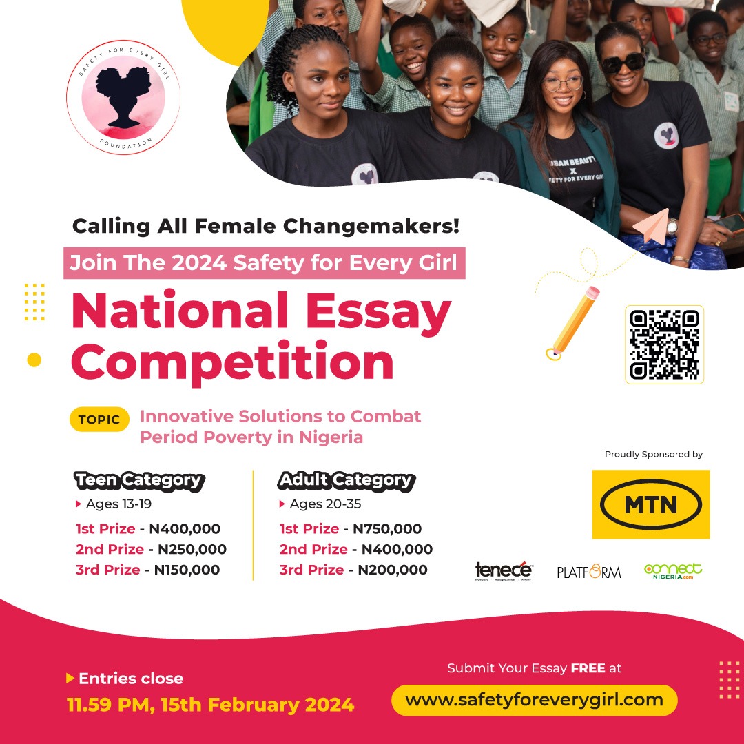 Safety for Every Girl Launches National Essay Competition to Fight Period Poverty | 2.5M in Cash Prizes.