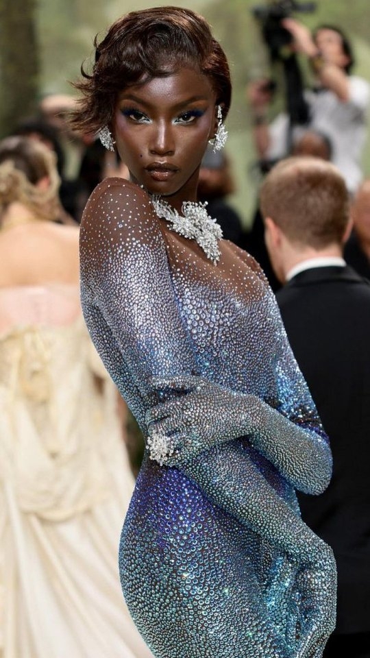 98,000 Swarovski Crystals Look Breathtaking on Anok Yai at the 2024 Met