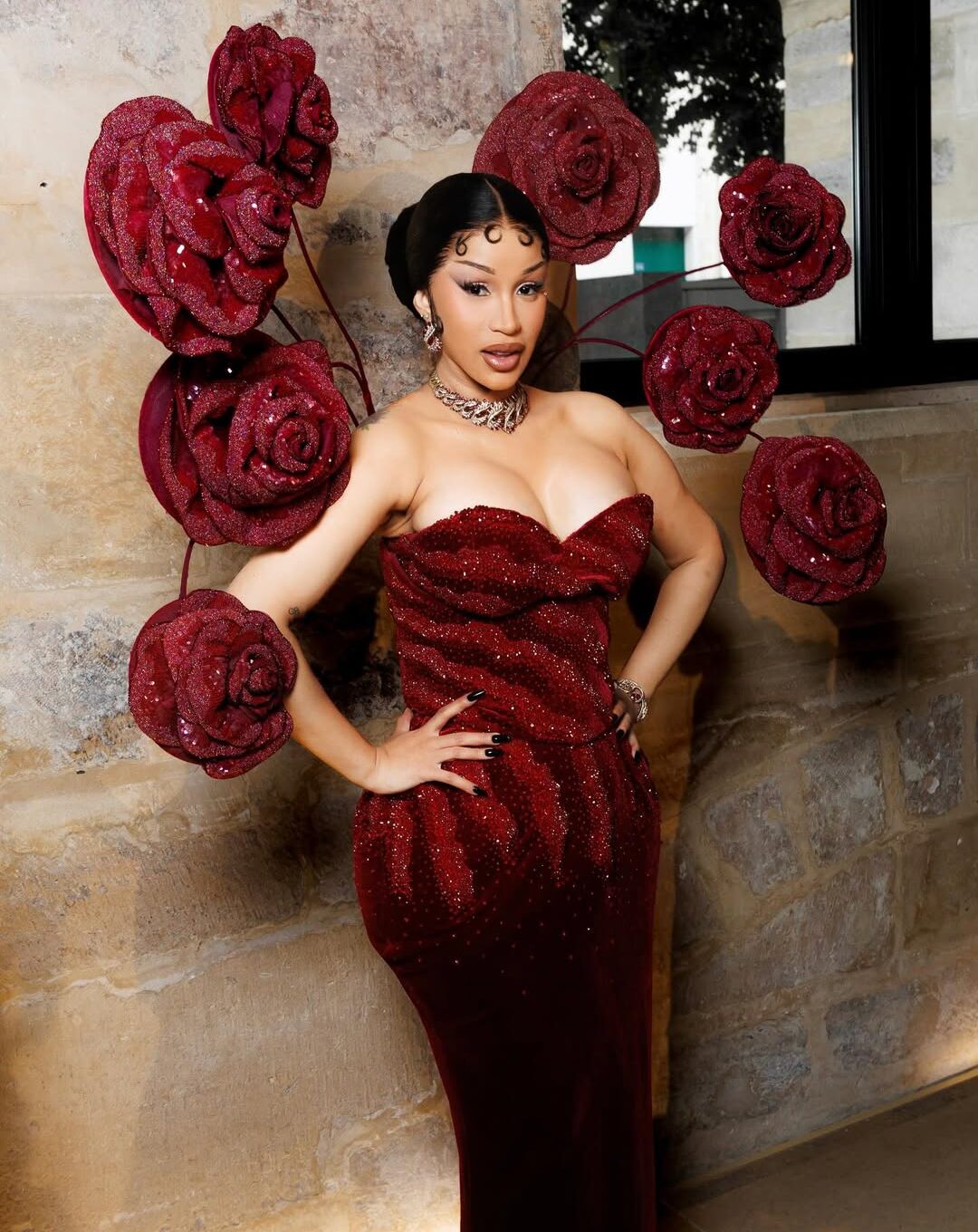Cardi B Blossoms in Red at Paris Haute Couture Week in Striking Rahul Mishra Gown | See Photos | BellaNaija Cardi B Blossoms in Red at Paris Haute Couture Week in Striking Rahul Mishra Gown | See Photos | BellaNaija