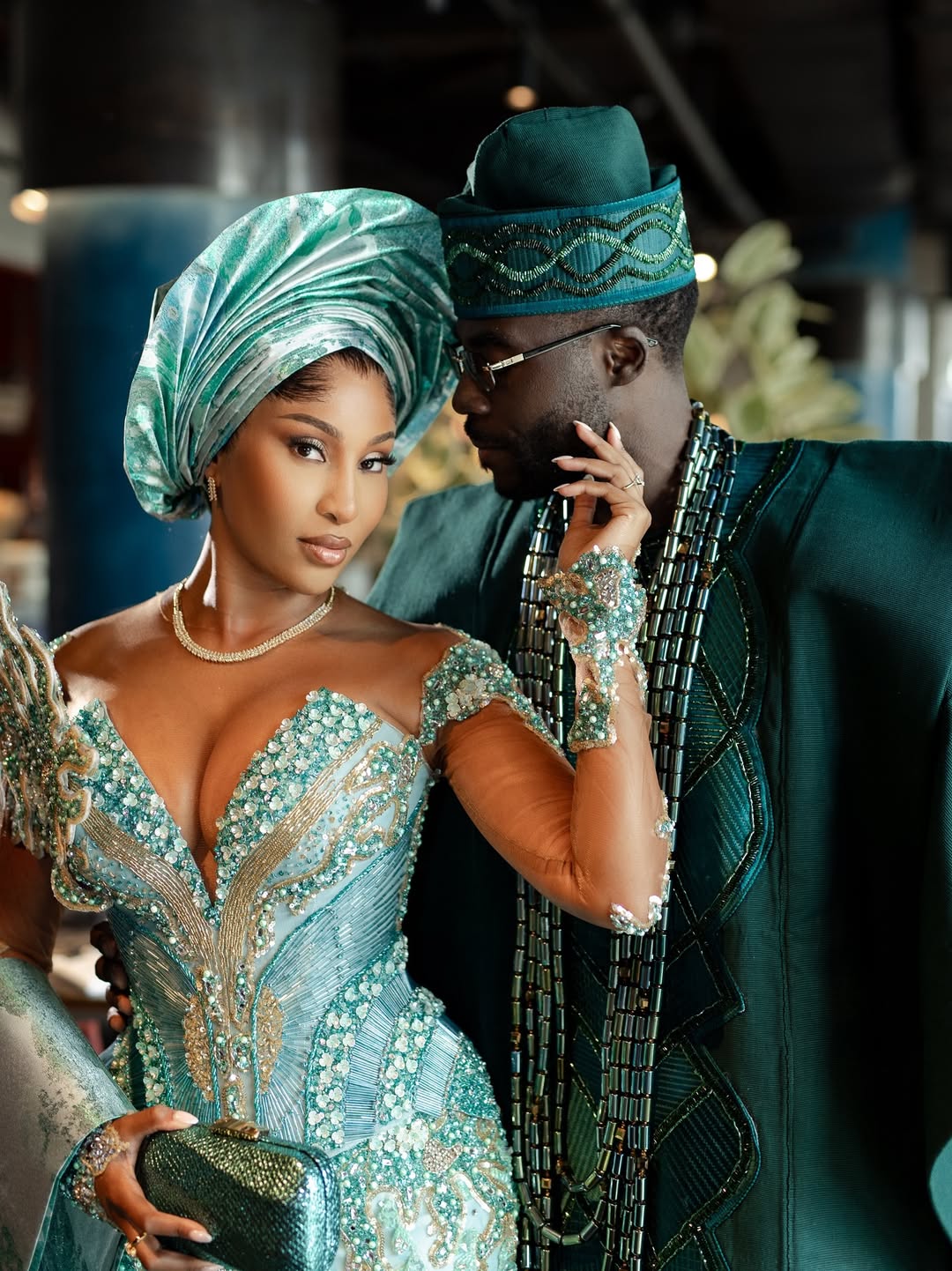 Three Bold Traditional Wedding Looks from Taye9ja & Toni Tone You Need to See