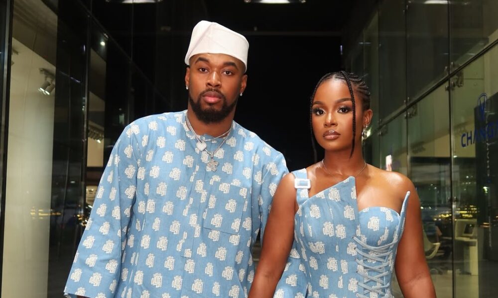 Bella Okagbue & Sheggz Olusemo's Adorable Matching Asọebi Moment Sets Hearts Aflame!