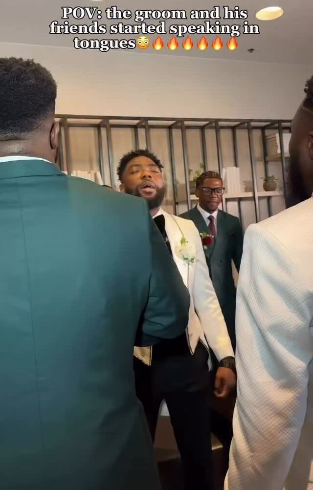 Watch This Groom and His Squad Gather For Heartfelt Prayers at His Wedding