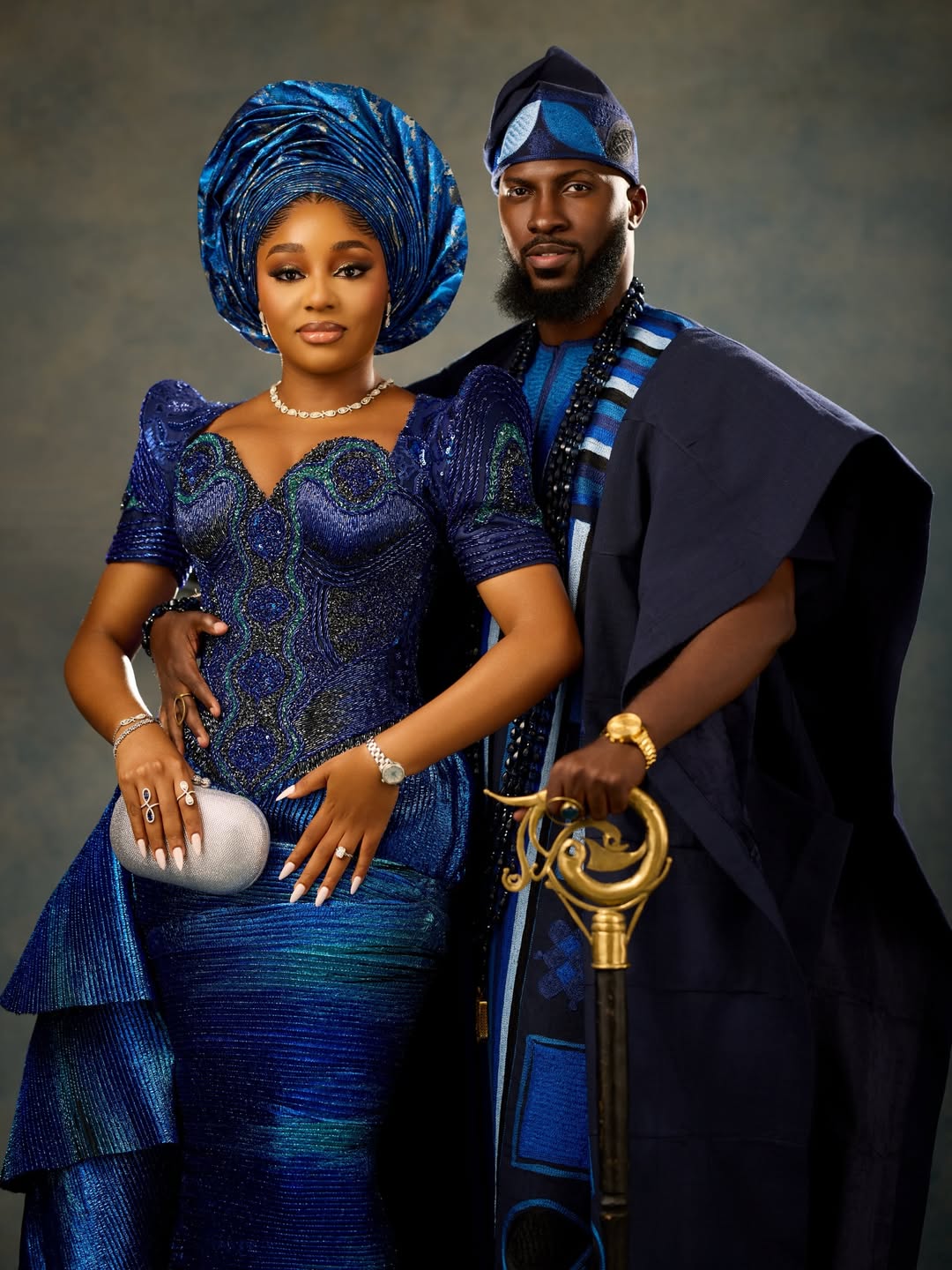 Akin Faminu & Kiky Festus Begin Their Journey With a Blue-Hued Introduction Ceremony