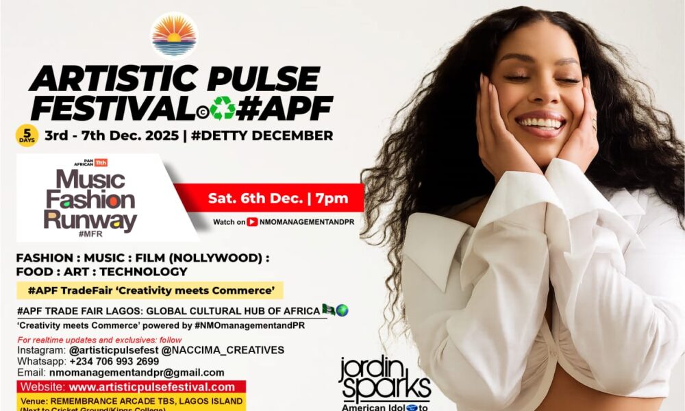 Artistic Pulse Festival: Jordin Sparks to Headline Africa’s first Sustainable recycling Festival | Dec 3rd – 7th