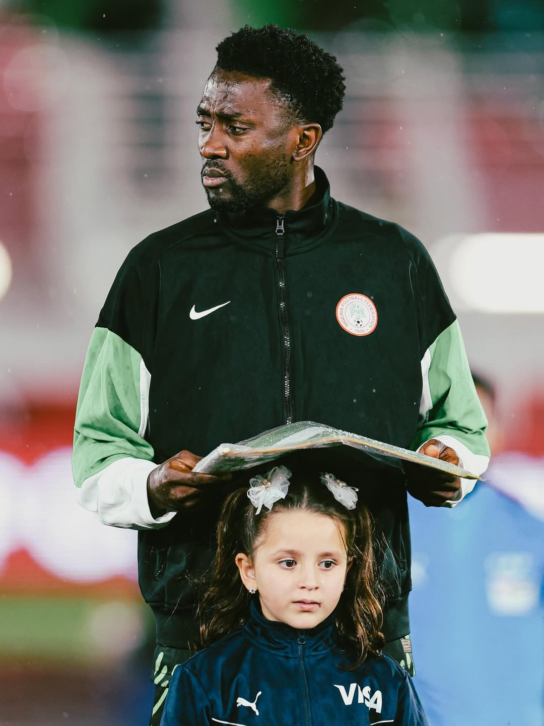 See the Heartwarming Moment Wilfred Ndidi Shielded His Mascot Before the Super Eagles’ 4-0 Win