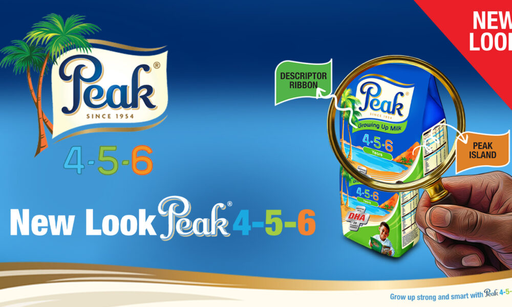 Peak 456 Growing Up Milk Unveils Bold New Pack Design, Reaffirming Its DHA Advantage for Nigerian Children.