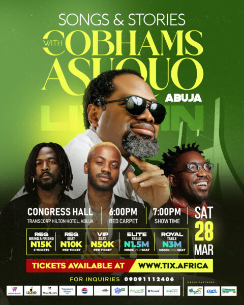 Cobhams Asuquo Brings Songs and Stories to Abuja With Johnny Drille, Timi Dakolo and Korede Bello!