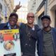 Haitian DJ Francis Mercier and Ivorian group Magic System celebrating their Platinum plaque for the Premier Gaou Nitefreak Remix in Paris.