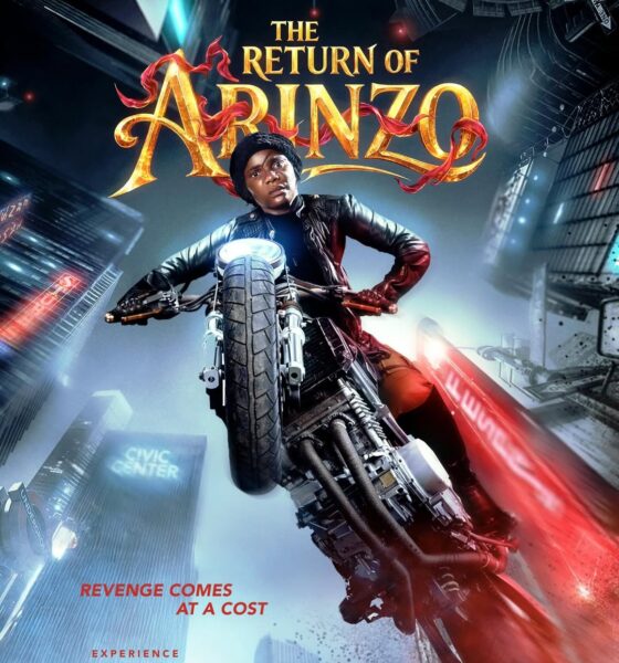 Iyabo Ojo as Arinzo riding a motorcycle in an action-themed movie poster for The Return of Arinzo.