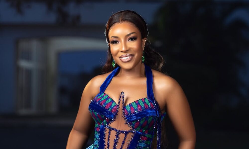 Joselyn Dumas Dazzles in Beaded Kente Gown for Ghana's 69th Independence Day