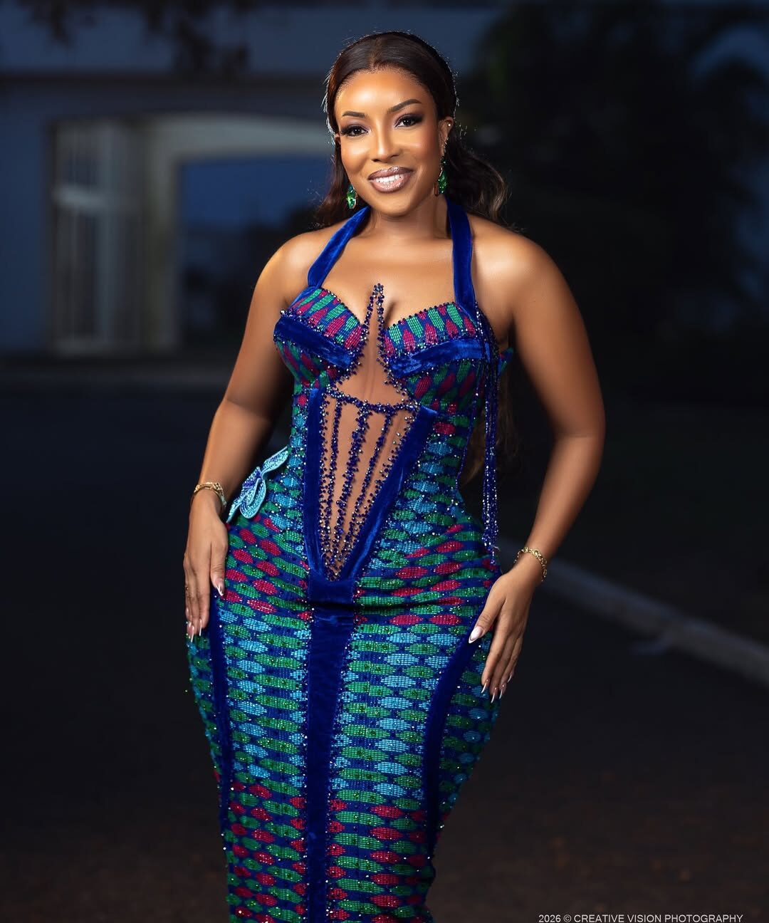 Joselyn Dumas Marked Ghana’s 69th Independence Day in a Beaded Kente Corset Gown | See Photos