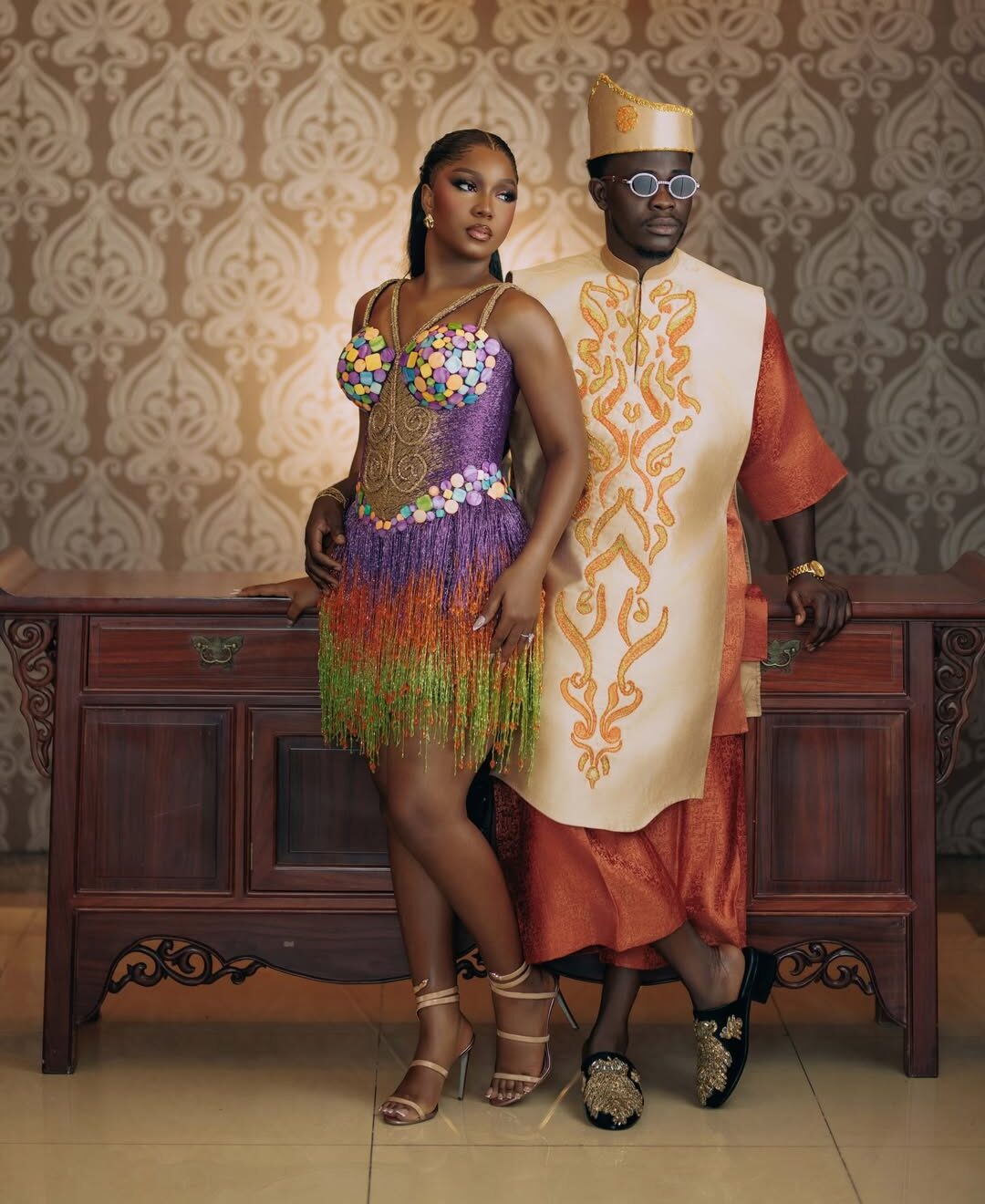 Simi Sanya & Femi Dapson’s After-Party Wedding Looks Are All Fringe, Colour and Drama