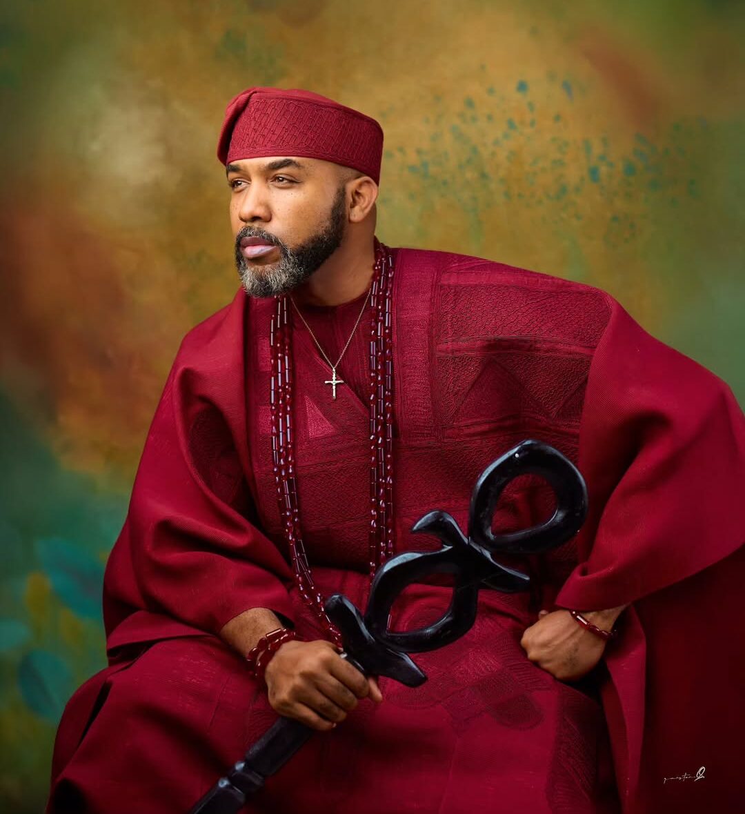Banky W Is 45! See His Crimson Birthday Look & Adesua’s Hilarious Comments
