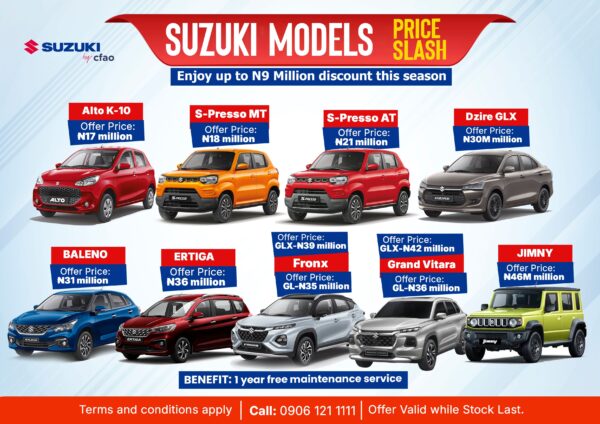 Suzuki Announces Price Slash on all Vehicle Models