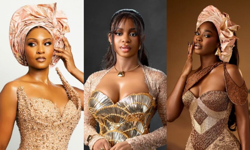 Champagne Lace & Blush Pink Gele: See How Celebrities Styled the Dress Code at Diiadem’s 35th Birthday Party