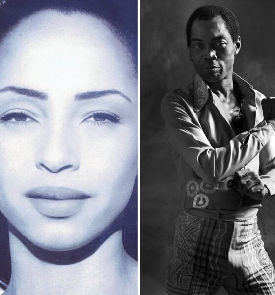 A side-by-side collage featuring Sade Adu in the Performer category and Fela Kuti in the Early Influence category, both inducted into the Rock & Roll Hall of Fame Class of 2026.