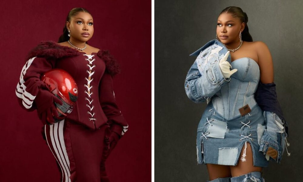 From Upcycled Denim to Burgundy Glam, Ruth Kadiri Is Exploring Range
