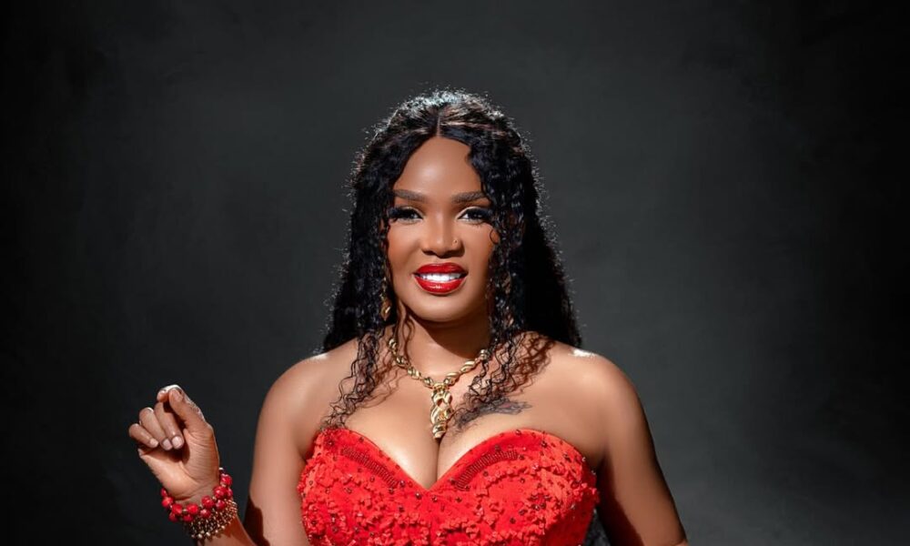 Iyabo Ojo Makes a Bold Case for Scarlet in This Sculpted Couture Look