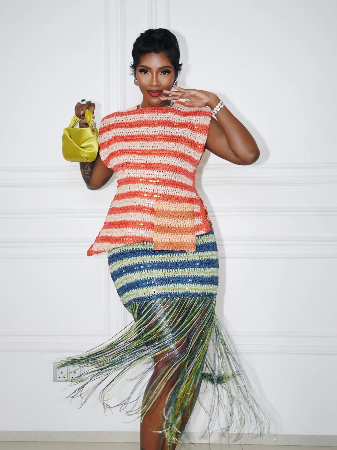 Tiwa Savage Looks Stunning in Lisa Folawiyo Studio at the Berklee in Nigeria Finale | See Photos