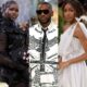 A collage featuring African stars at the 2026 Met Gala: Adut Akech (Thom Browne), Skepta (Thom Browne), and Ayo Edebiri (Chanel).