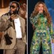 A side-by-side collage of Burna Boy and Shakira, the artists behind the official 2026 FIFA World Cup song titled "Dai Dai
