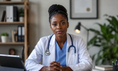 AI-generated illustration of a Nigerian medical professional for NCDC Hantavirus advisory.