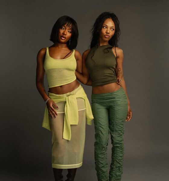 Ayra Starr and YouTube creator Quenlin Blackwell posing for a professional portrait during their 2026 collaborative episode.