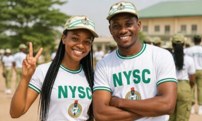 An AI-generated concept image portraying optimistic male and female Nigerian youth posing at an orientation camp, symbolising the Federal Executive Council's landmark 2026 NYSC restructuring initiative